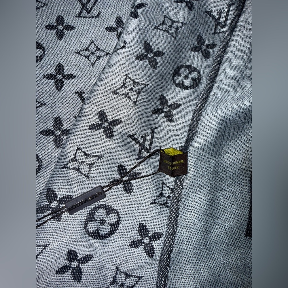 Gray/Black Reversible Silk & Cashmere Fashion Scarf/Wrap- NWT - Picture 5 of 5